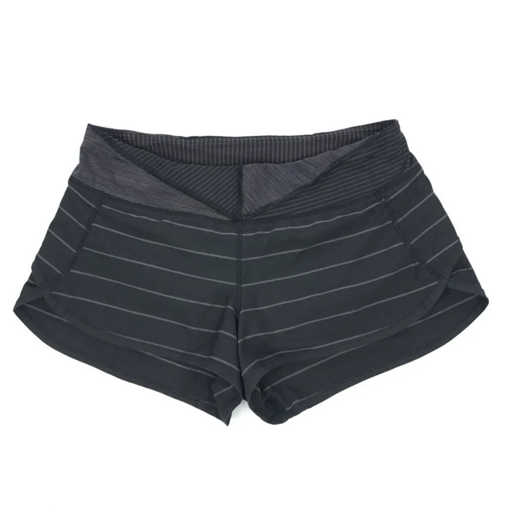 LULULEMON Run Speed Short Slalom Stripe Black Running Athleisure Sporty Gorpcore